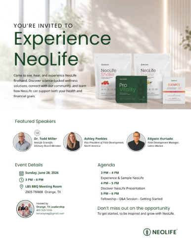 Experience NeoLife Event - Orange, TX
